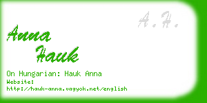 anna hauk business card